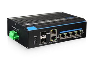 4 prievadų, 4 PoE pramoninis komutatorius UTEPO UTP7204GE-HPOE