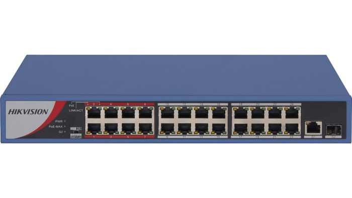 Hikvision 26 prievadų 24 PoE prievadų komutatorius DS-3E0326P-E/M(C)