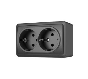 Dvivietis virštinkinis kištukinis lizdas su įžeminimu Vilma SL+250 RP16-0021 SL+ (juoda)