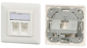 EFB Infralan rėmelis lizdas RJ45 IMT-02-RK-WS-KP (TIA) (2 lizdų, metalinis rėmas)