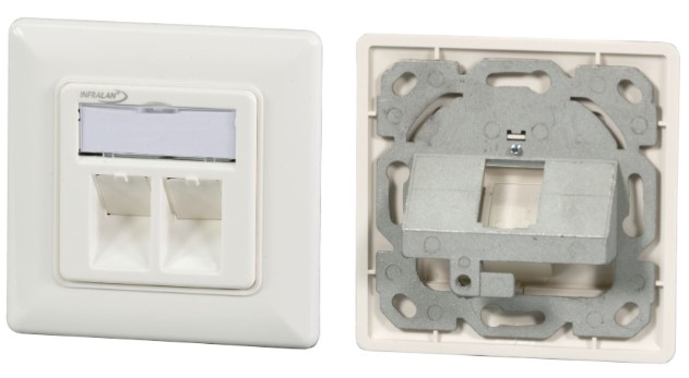 EFB Infralan rėmelis lizdas RJ45 IMT-02-RK-WS-KP (TIA) (2 lizdų, metalinis rėmas)