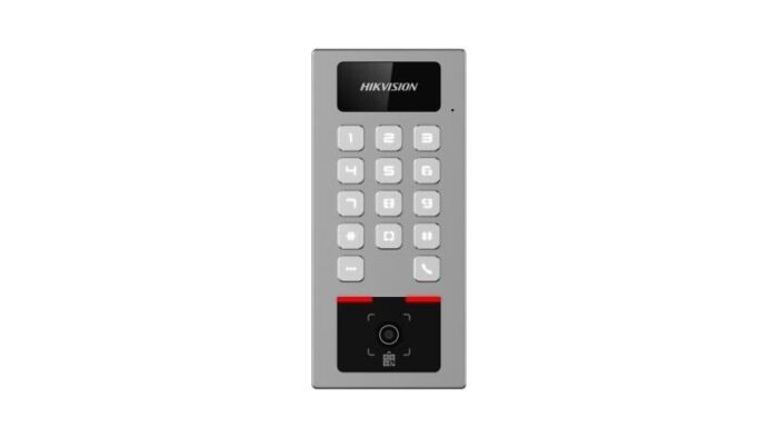 Praėjimo kontrolės terminalas ir telefonspynė Hikvision DS-K1T502DBWX-QR