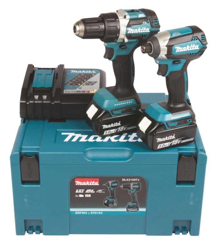 Akumuliatorinių įrankių 18V komplektas (DDF484 + DTD153) 5Ah Makita MDLX2189TJ